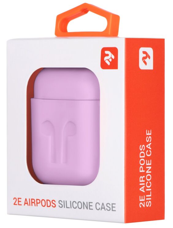 Защитный чехол 2E Pure Color Silicone Imprint (1.5mm) для Apple AirPods 1 / 2 - Lavender: фото 3 из 3