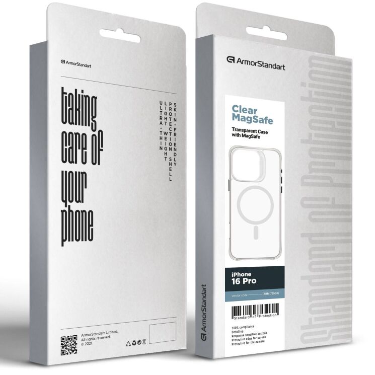 Защитный чехол ArmorStandart Clear Magsafe для Apple iPhone 16 Pro - Tansparent: фото 2 из 2