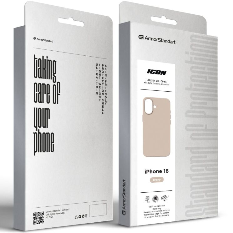 Защитный чехол ArmorStandart ICON2 Case для Apple iPhone 16 - Ivory: фото 3 из 9