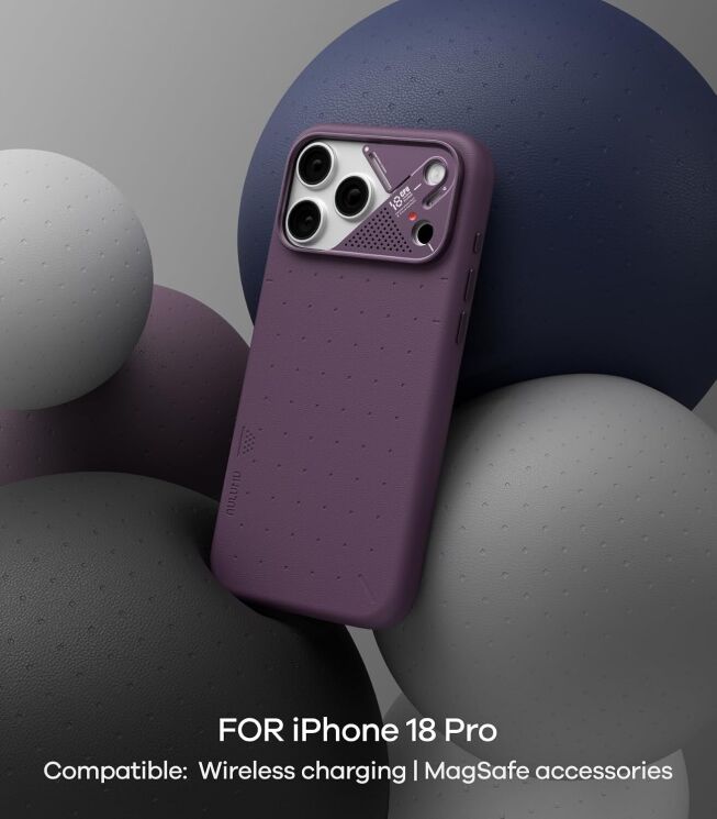 Захисний чохол AULUMU Particle Vegan Leather Case для iPhone 18 Pro / 17 Pro - Dark Blue: фото 2 з 7