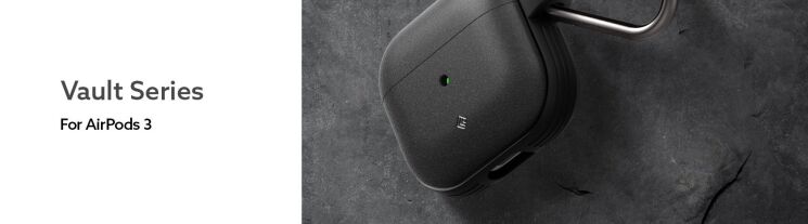 Защитный чехол Caseology Vault by Spigen для Apple AirPods 3 - Matte Black: фото 7 из 15