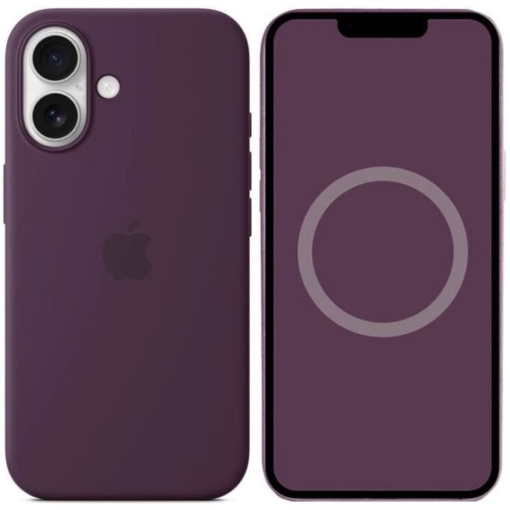 Защитный чехол Copiex Silicone Case with MagSafe для Apple iPhone 16 - Plum: фото 1 из 4