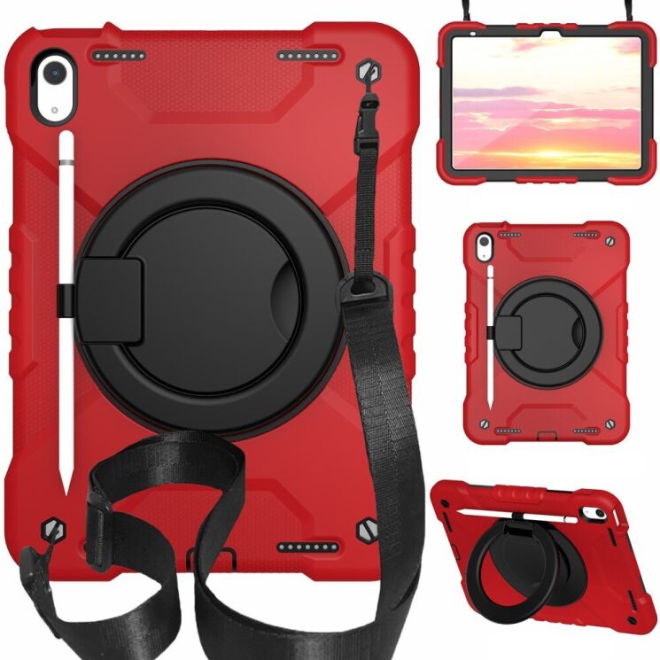 Защитный чехол Deexe Battle Case для Apple iPad 10.9 (2022) / iPad 11 (2025) - Red / Black: фото 1 из 11
