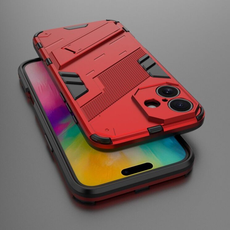 Захисний чохол Deexe Bibercas для Apple iPhone 16 Plus - Red: фото 3 з 6