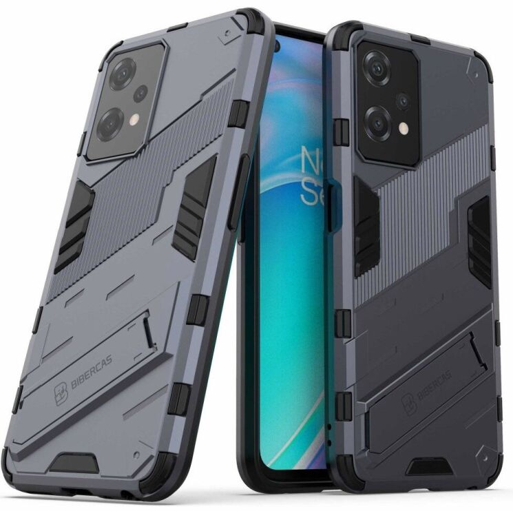 Захисний чохол з підставкою Deexe Bibercas для OnePlus Nord CE 2 Lite - Dark Blue: фото 1 з 7