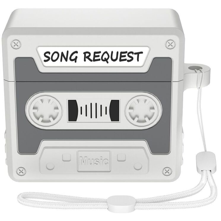 Защитный чехол Deexe Cassette Design для Apple AirPods 4 - Grey: фото 1 из 9