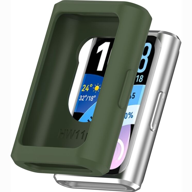 Защитный чехол Deexe Color Frame для Huawei Band 11 Pro - Dark Green: фото 1 из 8