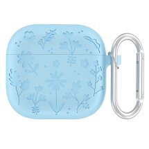Защитный чехол Deexe Flower Pattern для Apple AirPods 4 - Baby Blue: фото 1 из 8