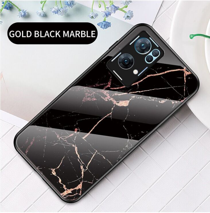 Защитный чехол Deexe Gradient Pattern для OPPO Reno 7 Pro - Black / Gold: фото 2 из 9
