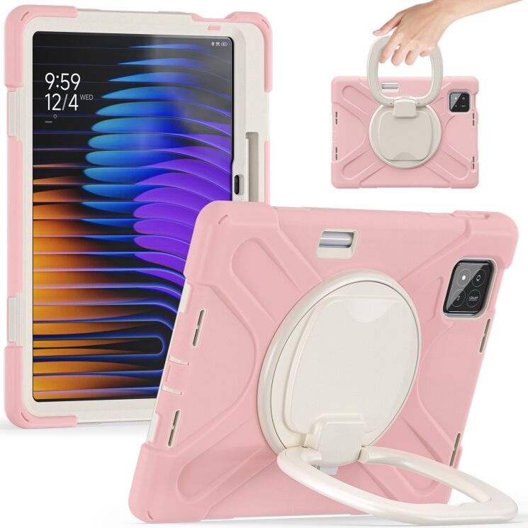 Захисний чохол Deexe Hand Grip для Xiaomi Pad 7 / Pad 7 Pro - Pink: фото 1 з 14