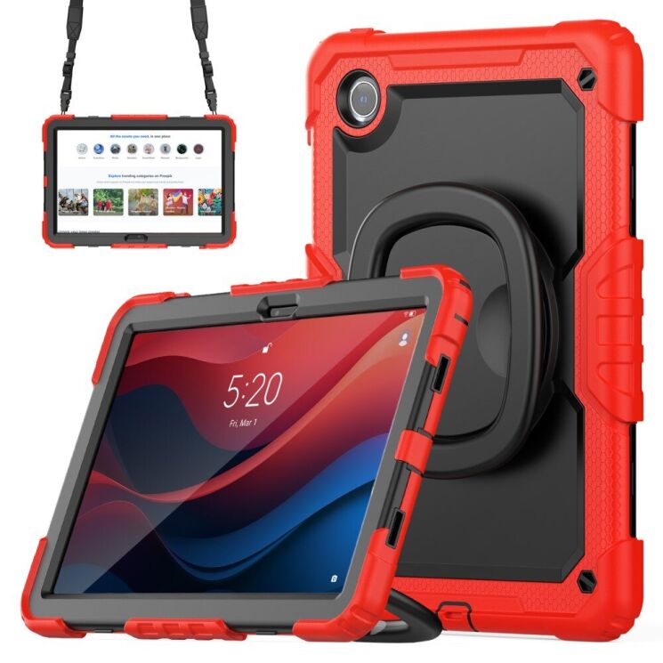 Захисний чохол Deexe Hand Grip X для Lenovo Tab M11 (TB330) / Xiaoxin Pad 11 - Red: фото 1 з 9