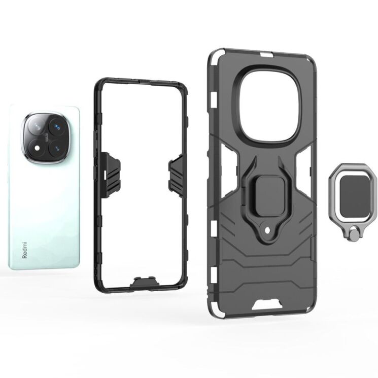 Защитный чехол Deexe Hybrid Case для Xiaomi Redmi Note 14 Pro 5G - Black: фото 5 из 6