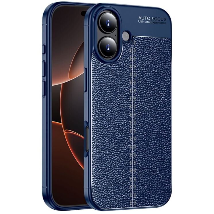 Захисний чохол Deexe Leather Cover для Apple iPhone 17 - Blue: фото 1 з 1