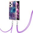 Защитный чехол Deexe Marble Case with Strap для Xiaomi Poco X5 Pro / Redmi Note 12 Pro - Purple (318755V)