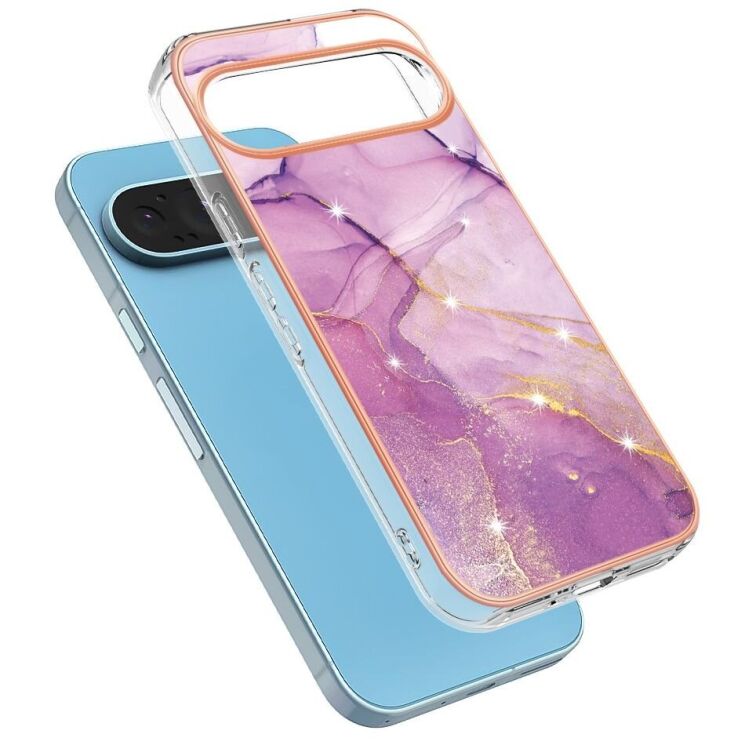 Защитный чехол Deexe Marble Style для Google Pixel 9 / 9 Pro - Light Purple: фото 2 из 6