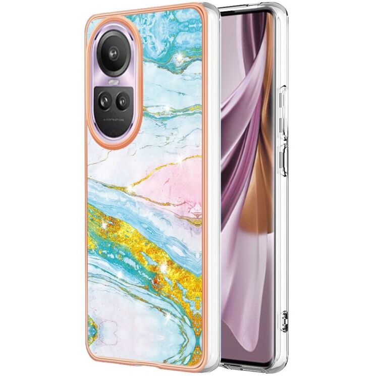 Защитный чехол Deexe Marble Style для OPPO Reno 10 Pro - Light Green: фото 1 из 6
