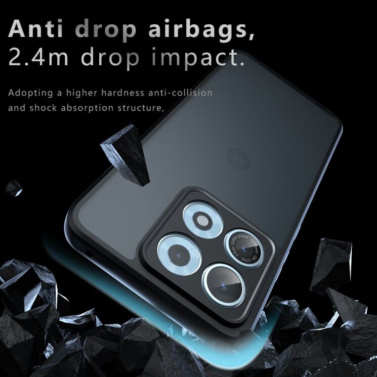 Защитный чехол Deexe Matte Skin для Motorola Edge 70 Max - Transparent / Black: фото 4 из 11