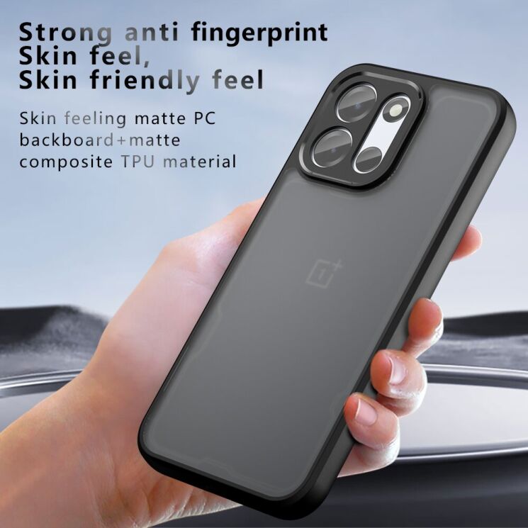 Защитный чехол Deexe Matte Skin для OnePlus Nord 6 / Nord CE6 - Transparent / Black: фото 8 из 11