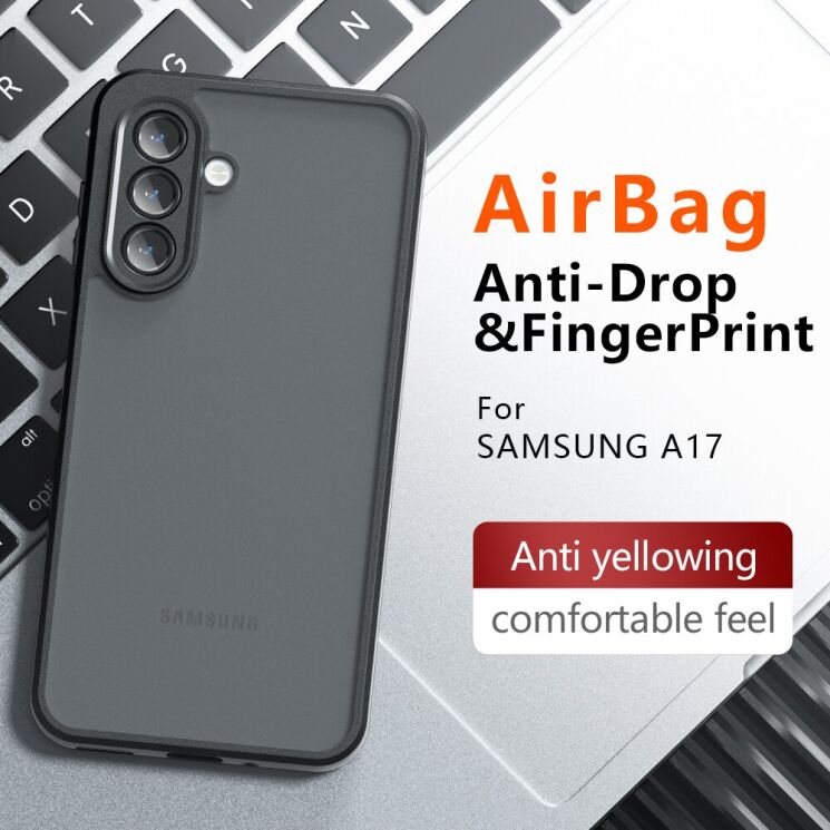 Защитный чехол Deexe Matte Skin для Samsung Galaxy A17 (A175) - Black: фото 12 из 12