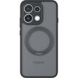 Защитный чехол Deexe Matte Skin Kickstand with MagSafe для OPPO Reno 16 F/FS - Transparent Black (413415TB)