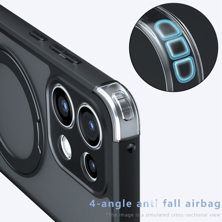 Защитный чехол Deexe Matte Skin Kickstand with MagSafe для OPPO Reno 16 F/FS - Transparent Black: фото 14 из 16