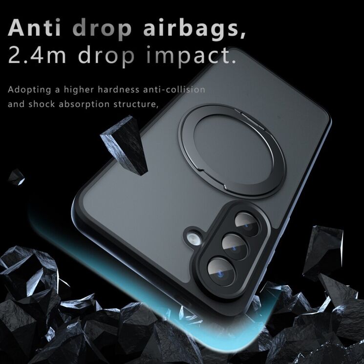 Защитный чехол Deexe Matte Skin Kickstand with MagSafe для Samsung Galaxy S26 Plus (S947) - Black: фото 6 из 13