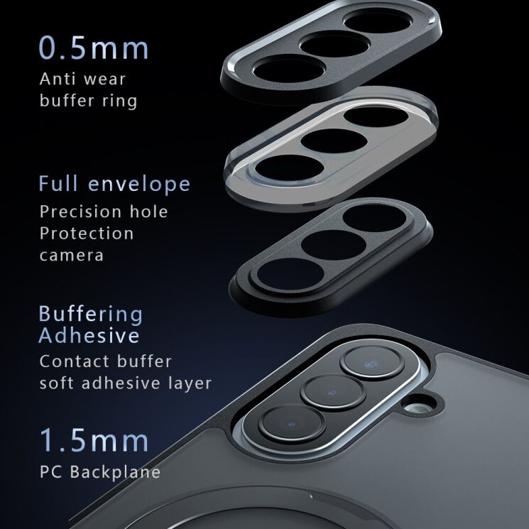 Защитный чехол Deexe Matte Skin Kickstand with MagSafe для Samsung Galaxy S26 Plus (S947) - Black: фото 12 из 13