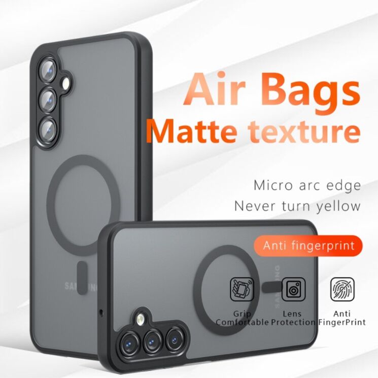 Защитный чехол Deexe Matte Skin with MagSafe для Samsung Galaxy A16 (A165) - Transparent / Black: фото 2 из 14