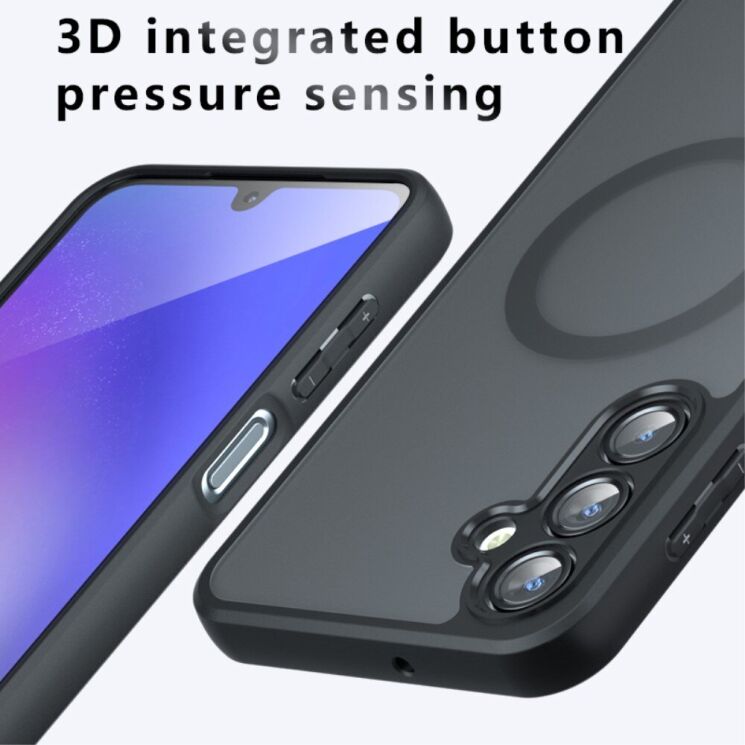 Защитный чехол Deexe Matte Skin with MagSafe для Samsung Galaxy A16 (A165) - Transparent / Black: фото 12 из 14