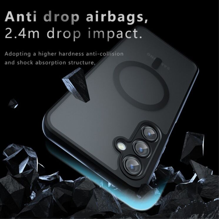 Защитный чехол Deexe Matte Skin with MagSafe для Samsung Galaxy A16 (A165) - Transparent / Black: фото 5 из 14