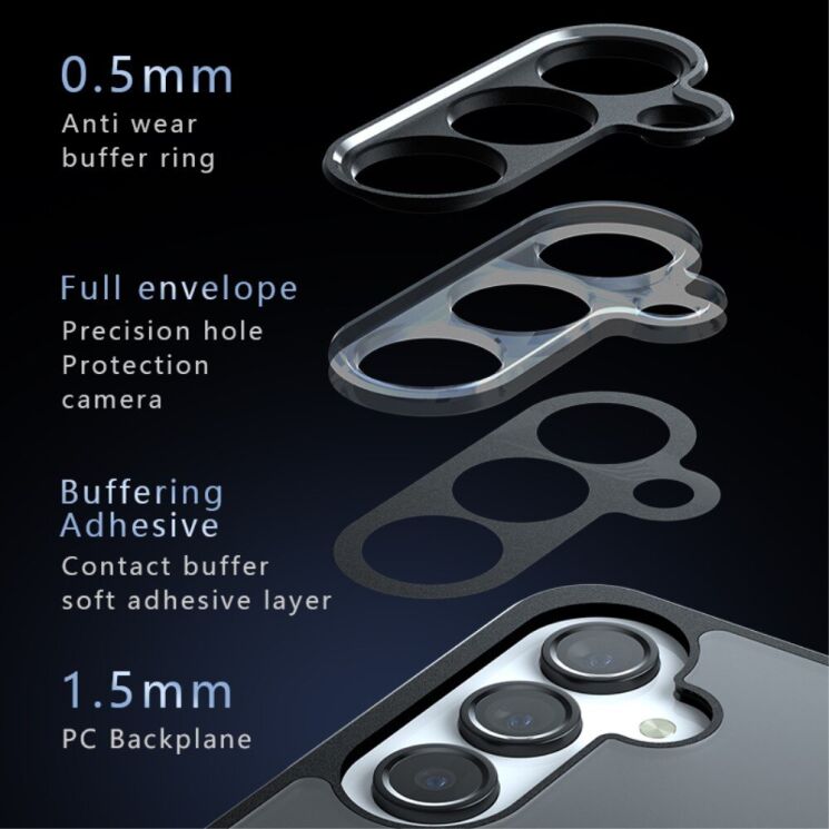 Защитный чехол Deexe Matte Skin with MagSafe для Samsung Galaxy A16 (A165) - Transparent / Black: фото 11 из 14
