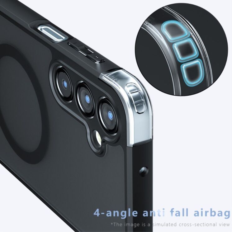 Защитный чехол Deexe Matte Skin with MagSafe для Samsung Galaxy A16 (A165) - Transparent / Black: фото 6 из 14