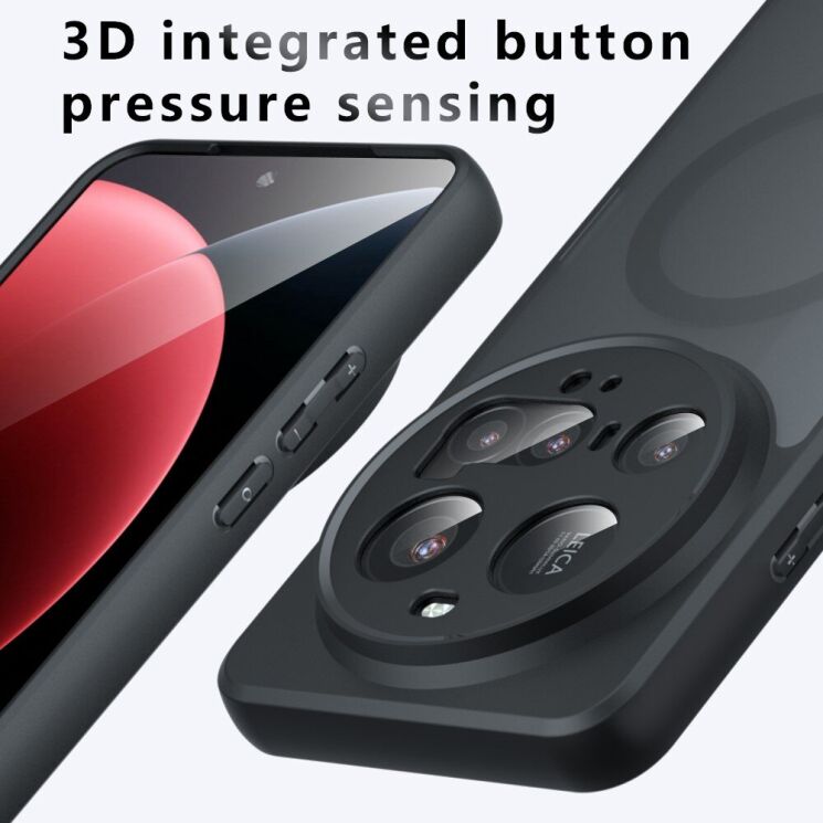 Защитный чехол Deexe Matte Skin with MagSafe для Xiaomi 15 Ultra - Black: фото 9 из 11