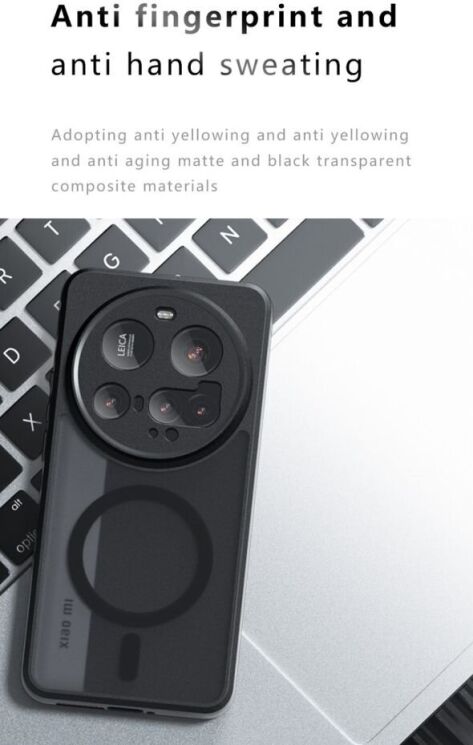 Защитный чехол Deexe Matte Skin with MagSafe для Xiaomi 15 Ultra - Black: фото 10 из 11