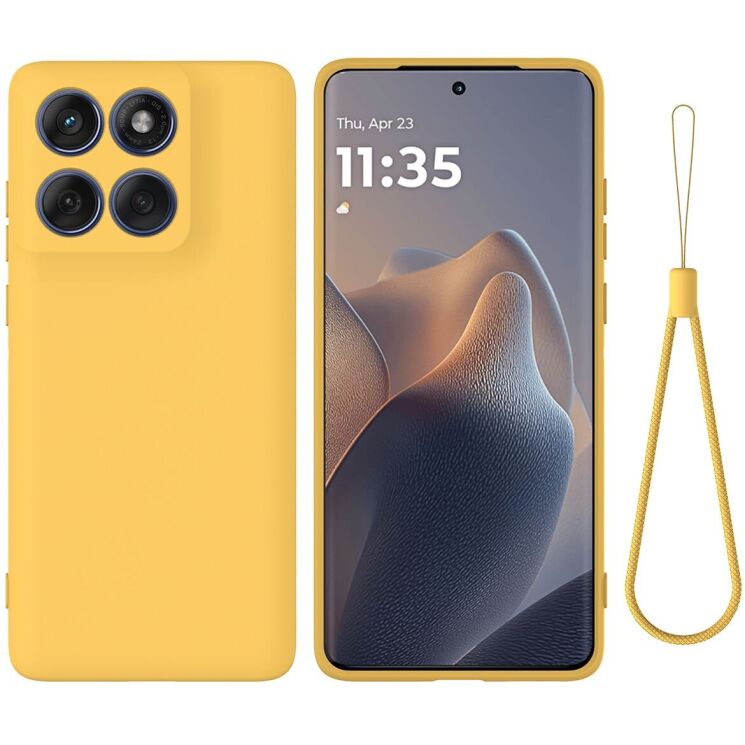 Захисний чохол Deexe Silicone Case для Motorola Edge 60 Pro - Yellow: фото 1 з 8