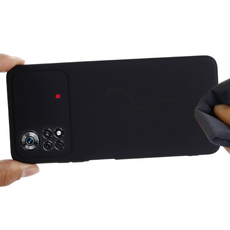 Защитный чехол Deexe Silicone Case для Xiaomi Poco X4 Pro - Black: фото 6 из 10