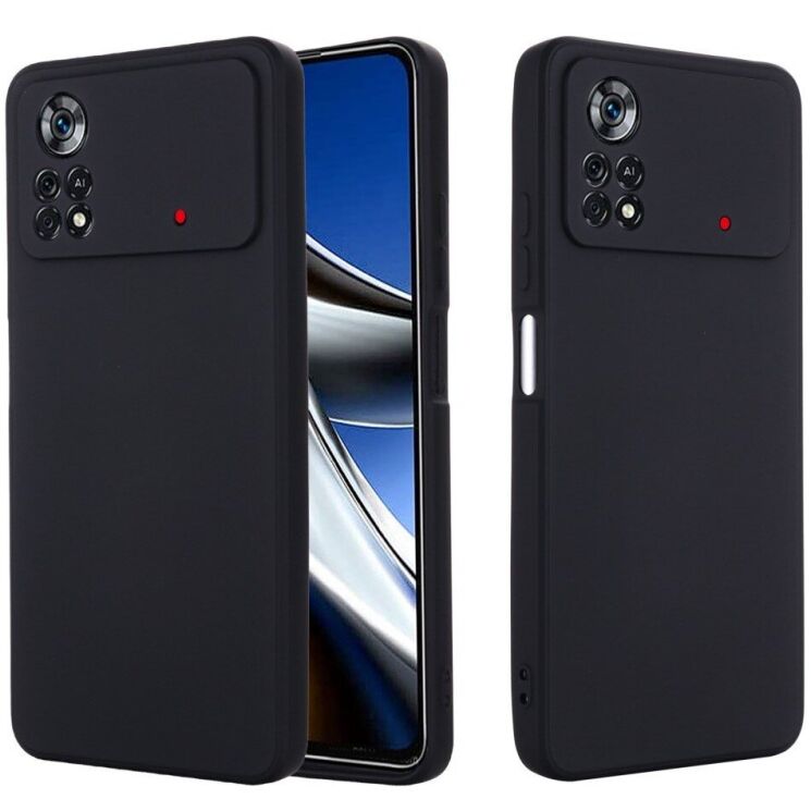 Защитный чехол Deexe Silicone Case для Xiaomi Poco X4 Pro - Black: фото 2 из 10