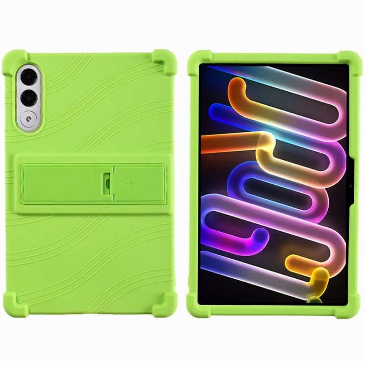 Захисний чохол Deexe Silicone Kickstand для Lenovo Yoga Tab 11.1 - Green: фото 1 з 19