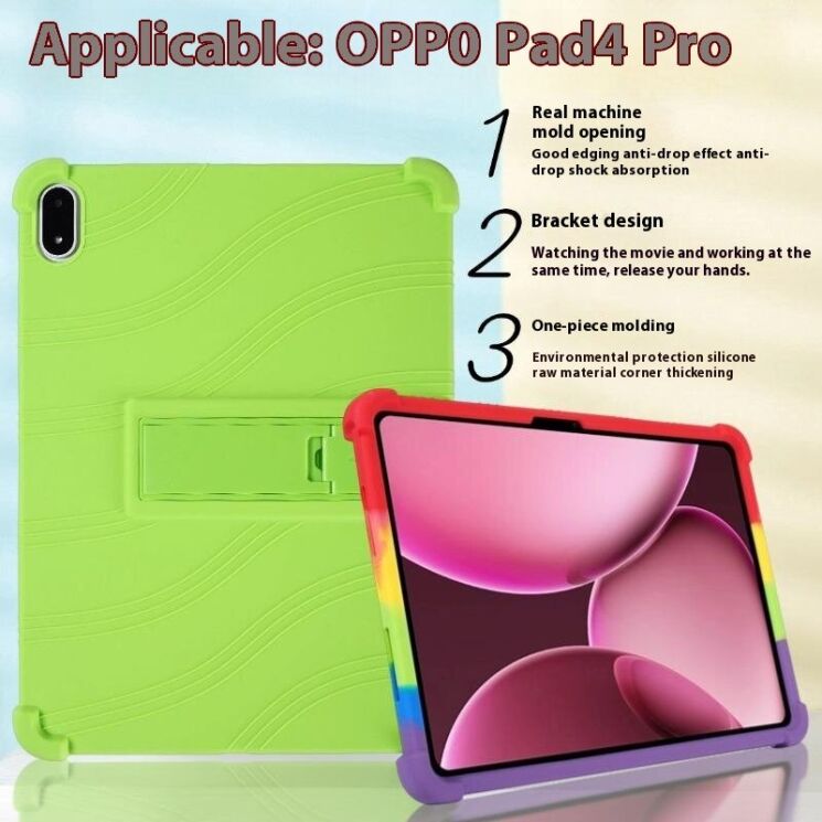 Захисний чохол Deexe Silicone Kickstand для OnePlus Pad 2 Pro - Dark Blue: фото 8 з 15