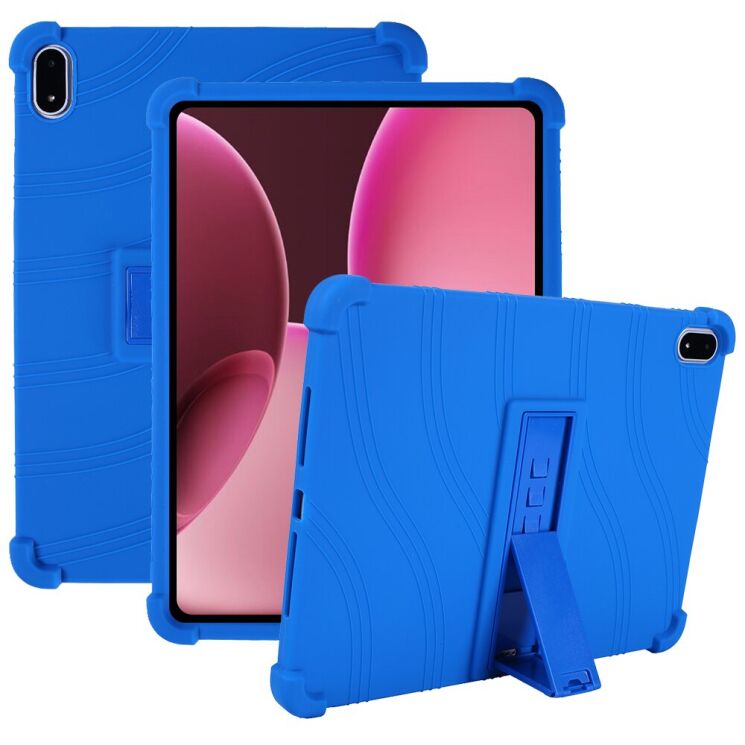 Захисний чохол Deexe Silicone Kickstand для OnePlus Pad 2 Pro - Dark Blue: фото 3 з 15