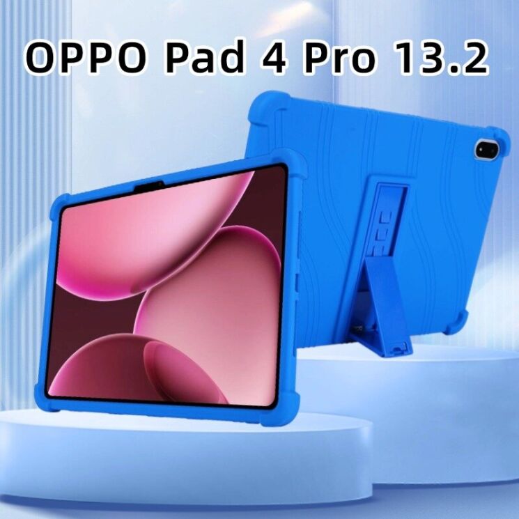 Захисний чохол Deexe Silicone Kickstand для OnePlus Pad 2 Pro - Dark Blue: фото 11 з 15