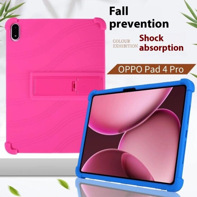 Захисний чохол Deexe Silicone Kickstand для OnePlus Pad 2 Pro - Dark Blue: фото 15 з 15