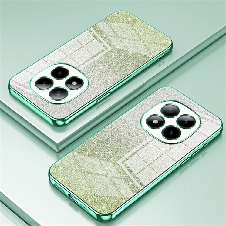 Защитный чехол Deexe Sparkles Cover для Xiaomi Redmi Note 15 Pro Plus / Poco M8 Pro 5G - Green: фото 2 из 7