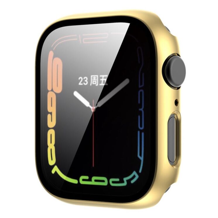 Защитный чехол Deexe Watch Case для Apple Watch 45 mm (7 / 8 / 9 Series) - Gold: фото 1 из 7