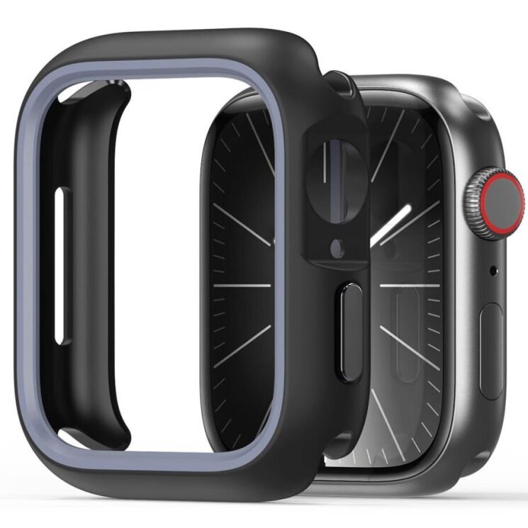 Защитный чехол Dux Ducis Bamo Series для Apple Watch 45 mm (7 / 8 / 9 Series) - Black / Grey: фото 1 из 18