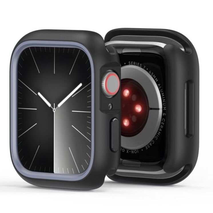 Защитный чехол Dux Ducis Bamo Series для Apple Watch 45 mm (7 / 8 / 9 Series) - Black / Grey: фото 2 из 18
