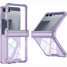 Защитный чехол GKK Airbag Clear Case для Samsung Galaxy Flip 8 - Transparent Purple: фото 1 из 8