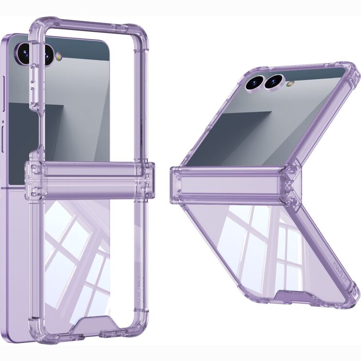 Защитный чехол GKK Airbag Clear Case для Samsung Galaxy Flip 8 - Transparent Purple: фото 1 из 8