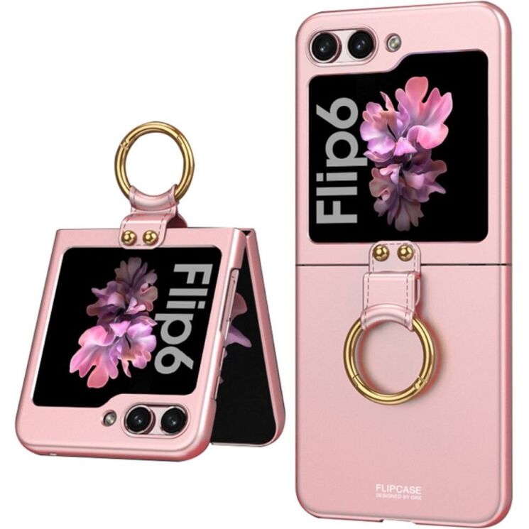 Захисний чохол GKK Ring Holder для Samsung Galaxy Flip 6 - Pink: фото 1 з 7