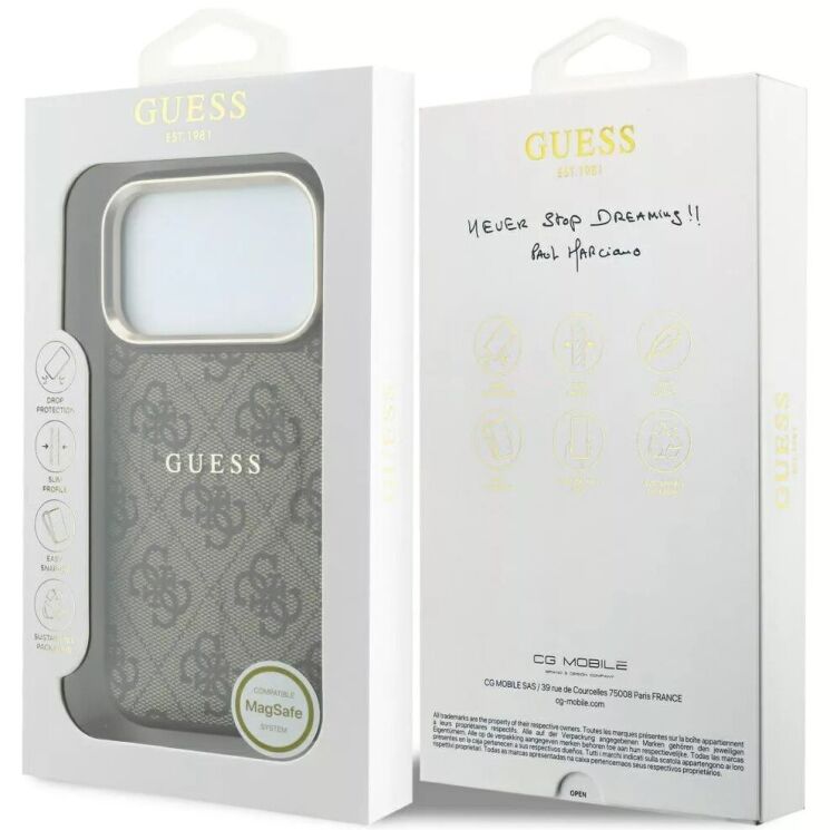 Захисний чохол Guess Embossed 4G Classic MagSafe для iPhone 18 Pro / 17 Pro (GUHMP18LP4MSEGCW) - Brown: фото 7 з 7